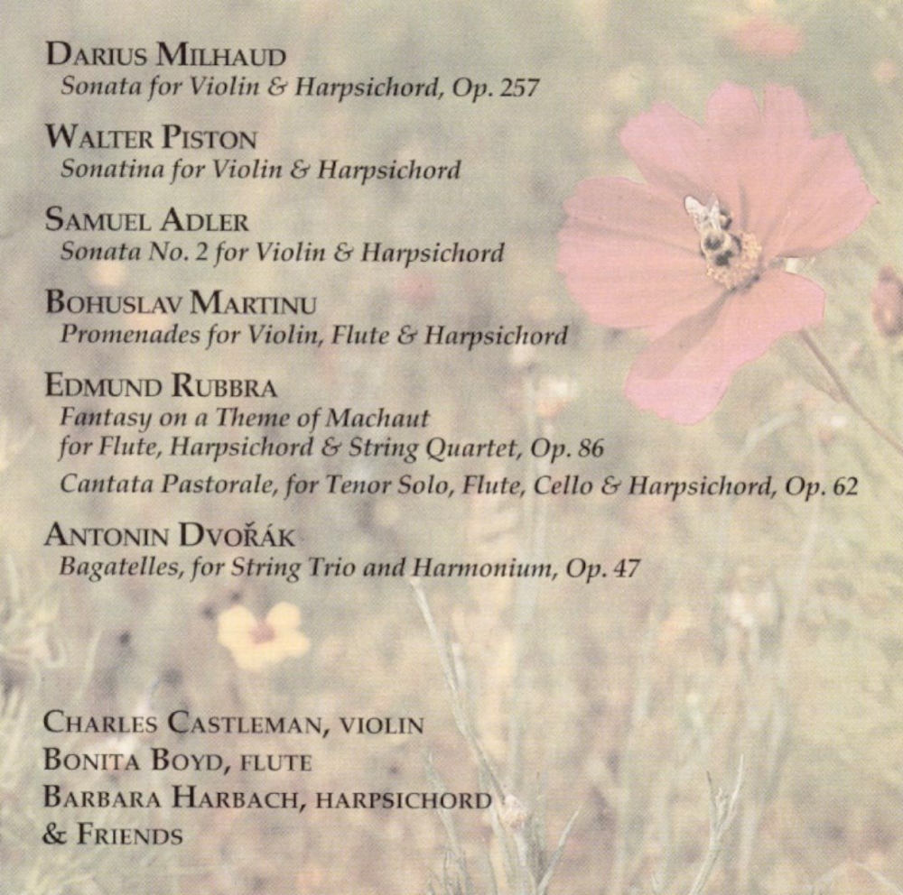 Music by Milhaud, Piston, Adler, Martinu, Rubbra, Dvorák (image for) Music by Milhaud, Piston, Adler, Martinu, Rubbra, Dvorák
