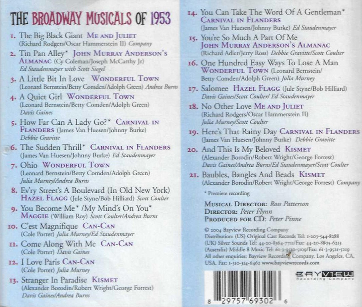 (image for) Broadway Musicals of 1953