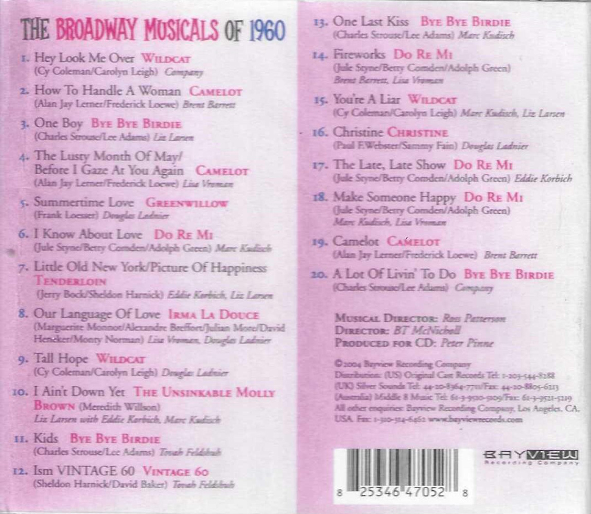 (image for) Broadway Musicals of 1960