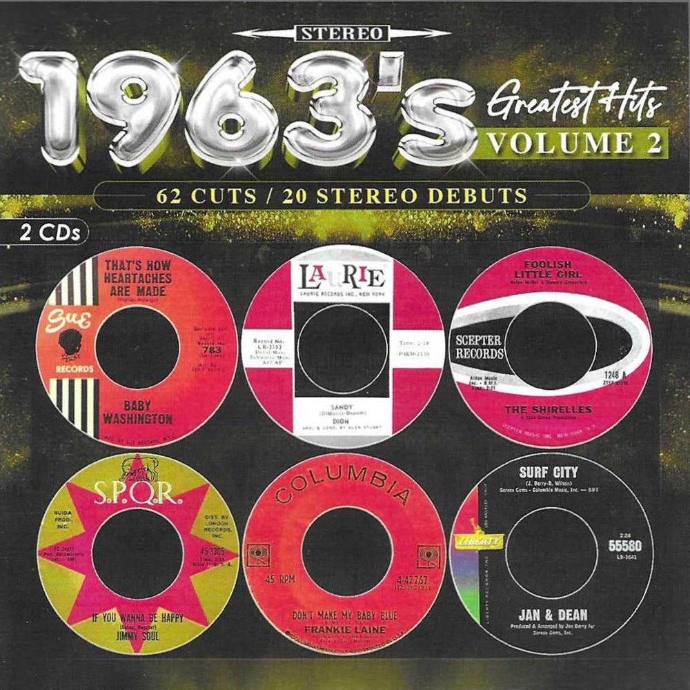 1963's Greatest Hits, Vol. 2-62 Cuts-20 Stereo Debuts (2 CD) (image for) 1963's Greatest Hits, Vol. 2-62 Cuts-20 Stereo Debuts (2 CD)