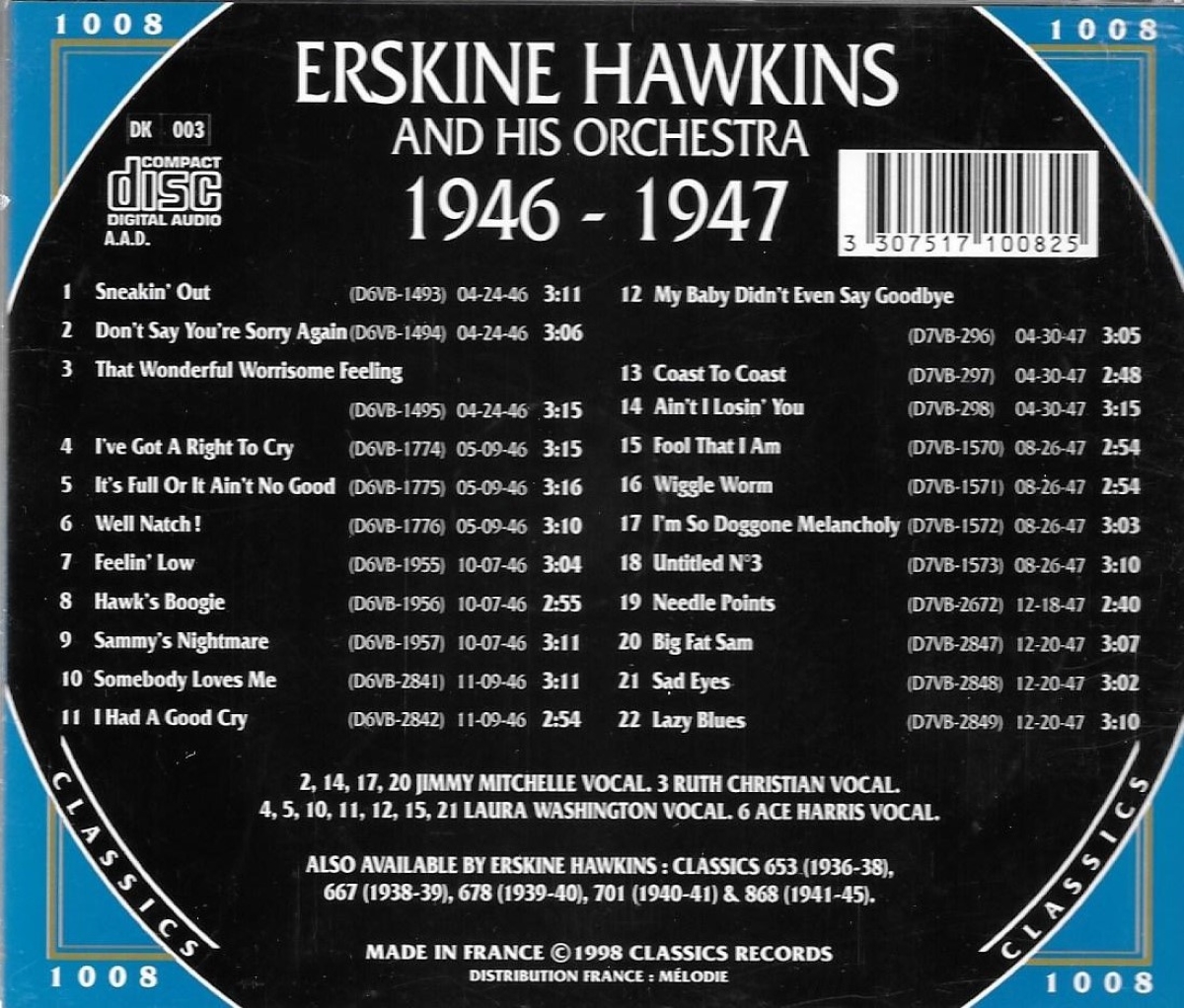 (image for) The Chronological Erskine Hawkins and His Orchestra-1946-1947