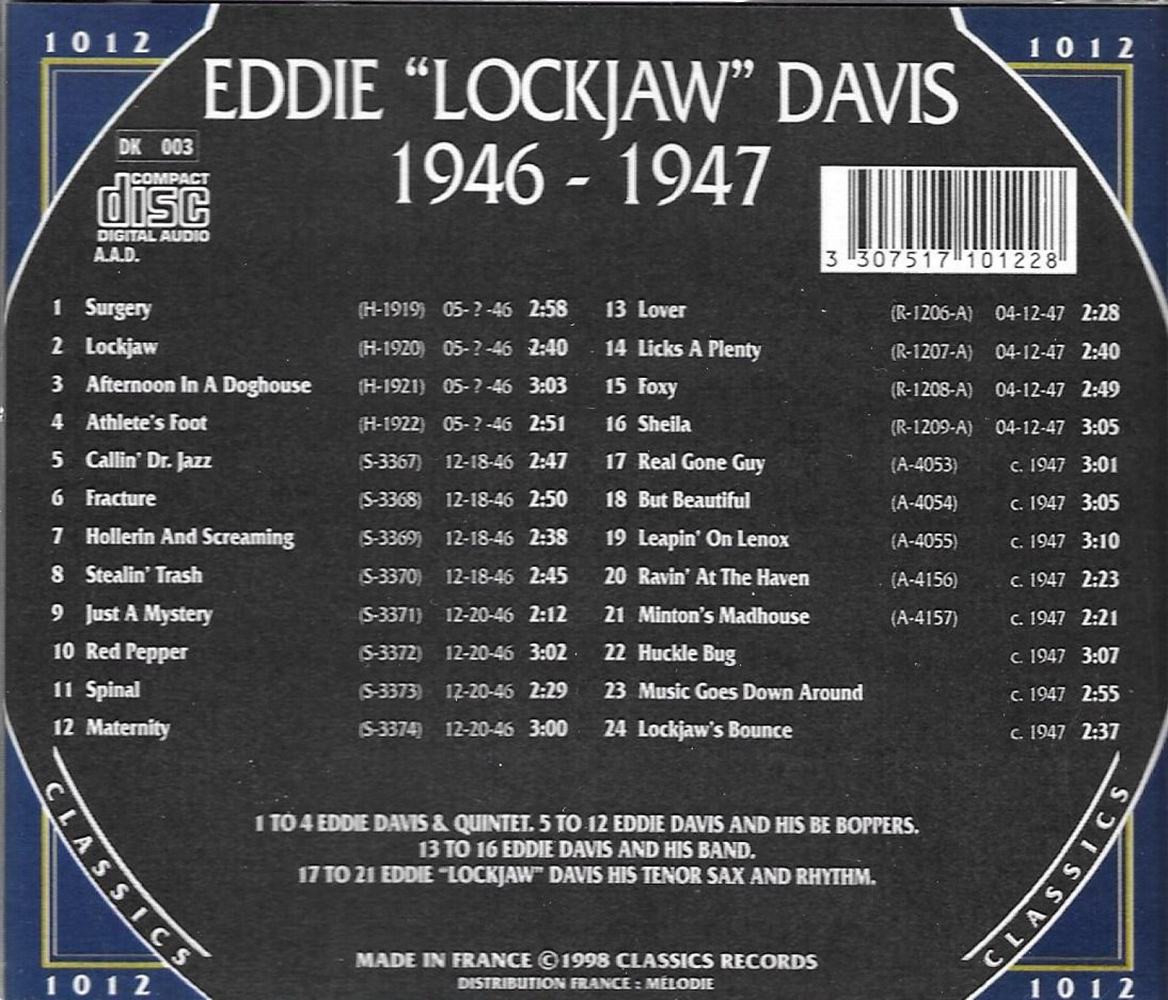 (image for) Chronological Eddie 'Lockjaw' Davis 1946-1947