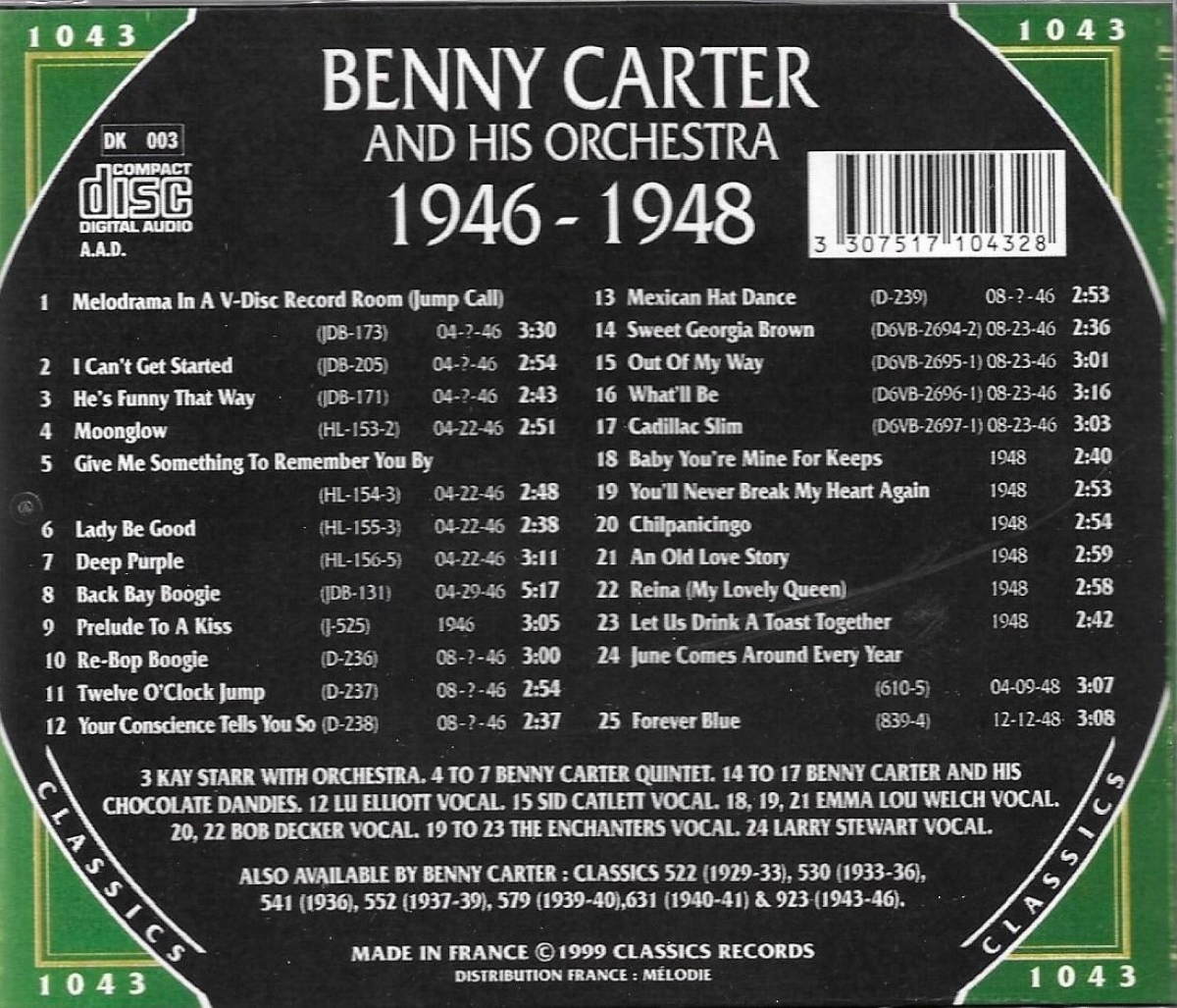 (image for) The Chonological Benny Carter And His Orchestra-1946-1948