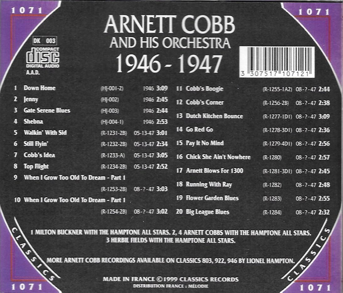 (image for) Chronological Arnett Cobb and His Orchestra 1946-1947