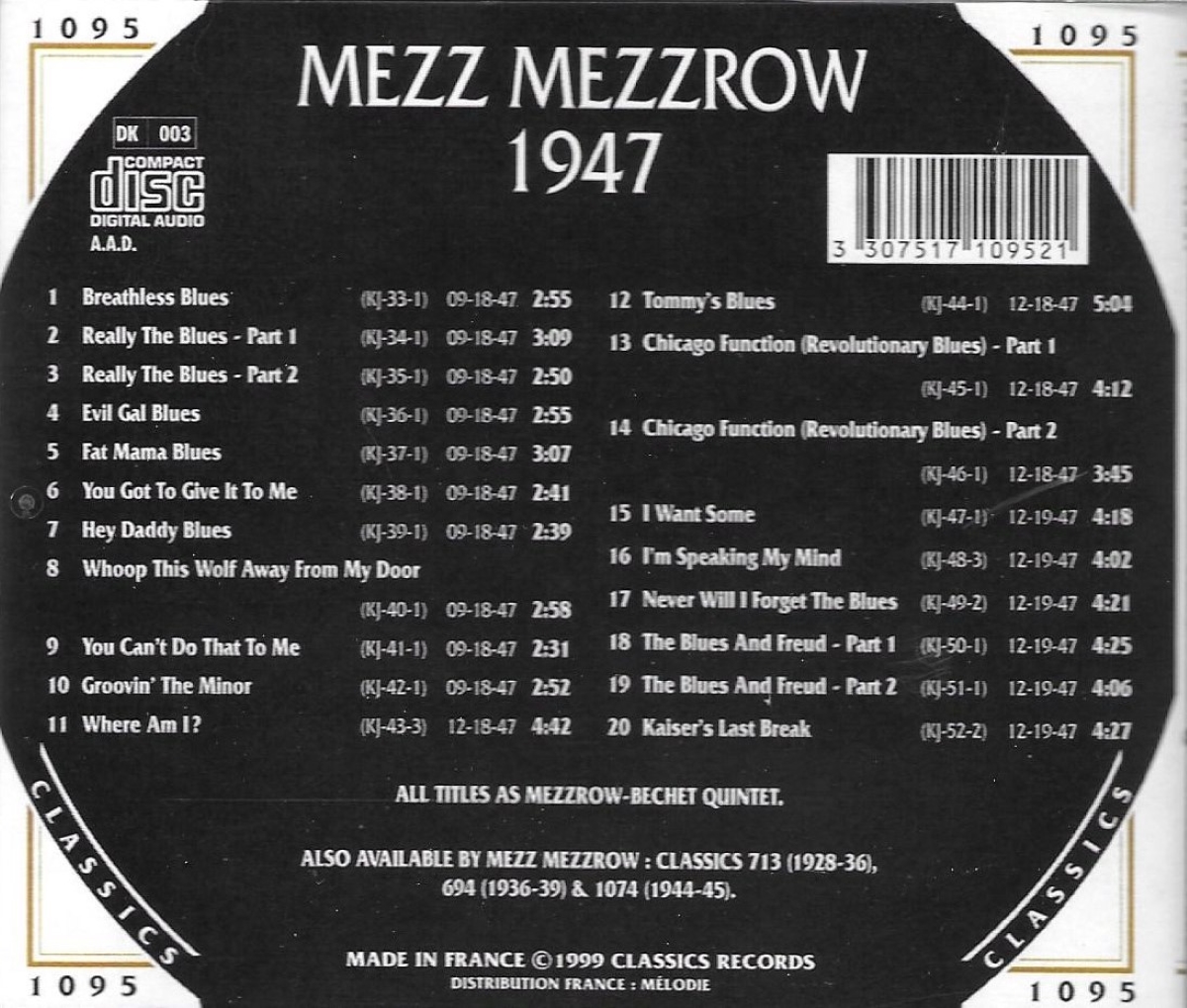 (image for) The Chronological Mezz Mezzrow-1947