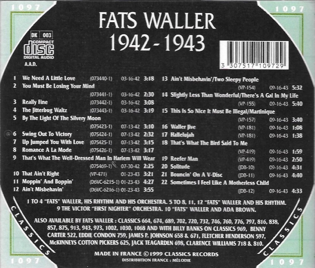 (image for) The Chronological Fats Waller-1942-1943