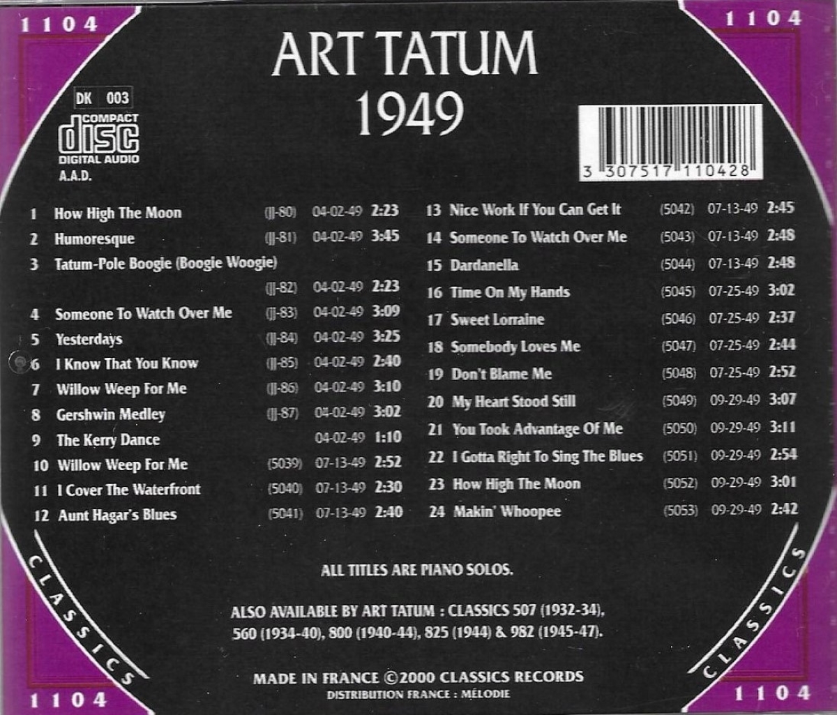(image for) The Chronological Art Tatum-1949