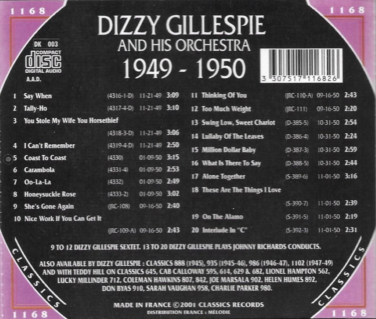 (image for) The Chronological Dizzy Gillespie And His Orchestra-1949-1950