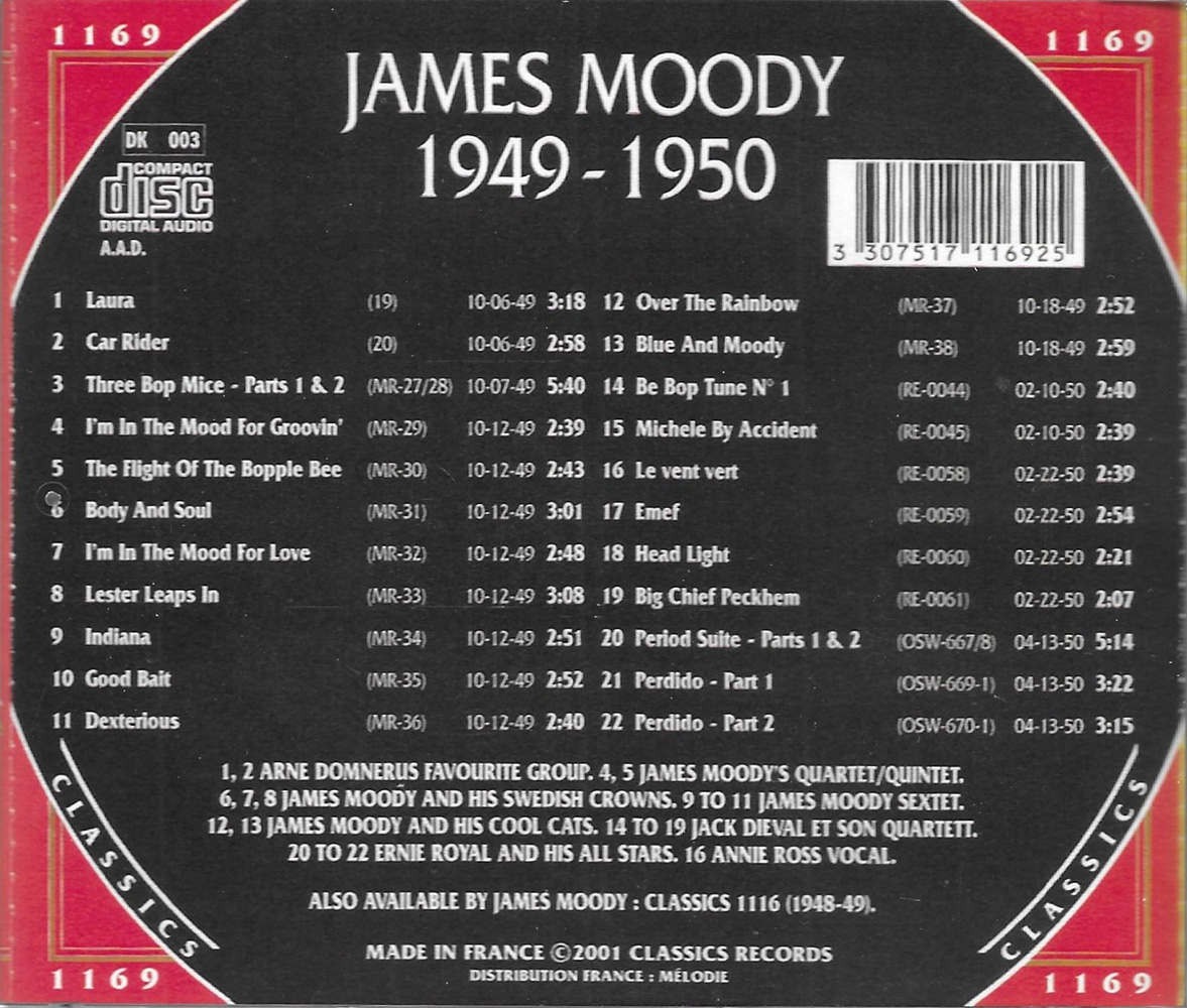 (image for) Chronological James Moody 1949-1950