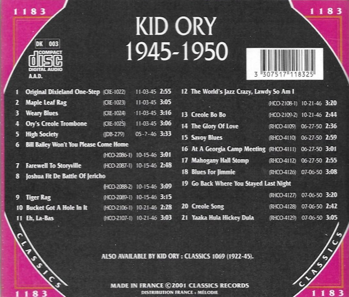 (image for) Chronological Kid Ory 1945-1950