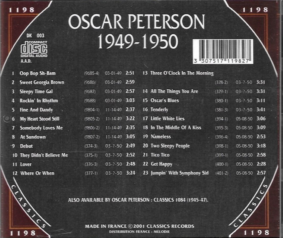 (image for) The Chronological Oscar Peterson-1949-1950