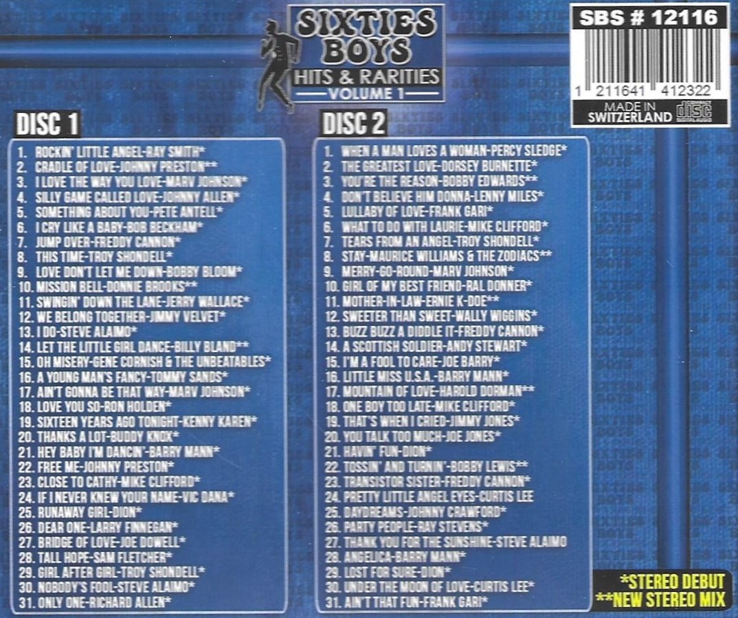 (image for) Sixties Boys - Hits & Rarities, Vol. 1 - 62 Cuts-55 Stereo debuts (2 CD)