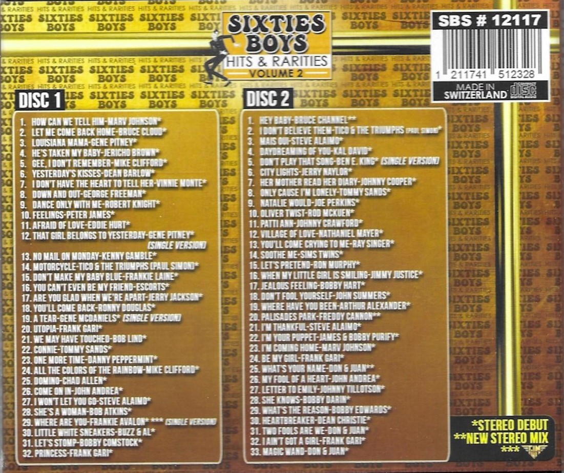 (image for) Sixties Boys - Hits & Rarities, Vol. 2 - 65 Cuts-63 Stereo debuts (2 CD)