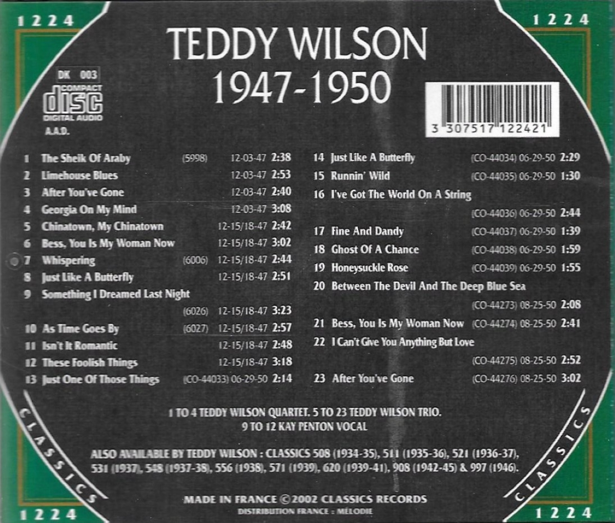 (image for) The Chronological Teddy Wilson-1947-1950