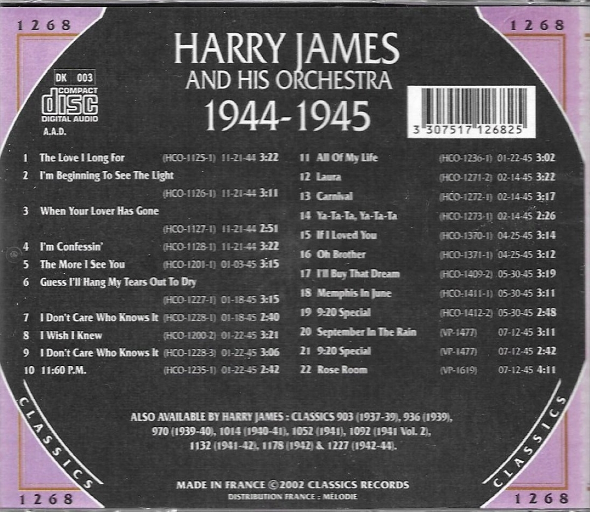(image for) The Chronological Harry James And His Orchestra-1944-1945