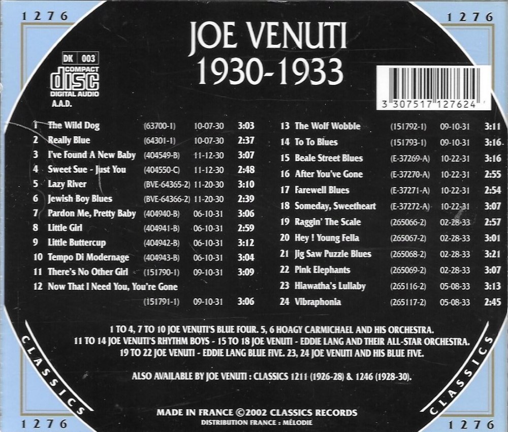 (image for) Chronological Joe Venuti 1930-1933