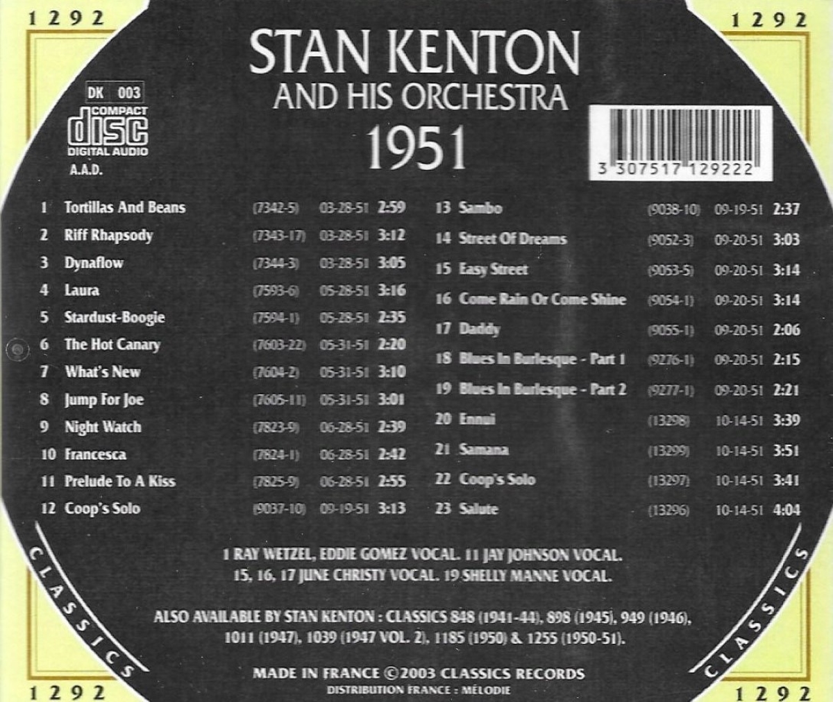 (image for) The Chronological Stan Kenton And His Orchestra-1951
