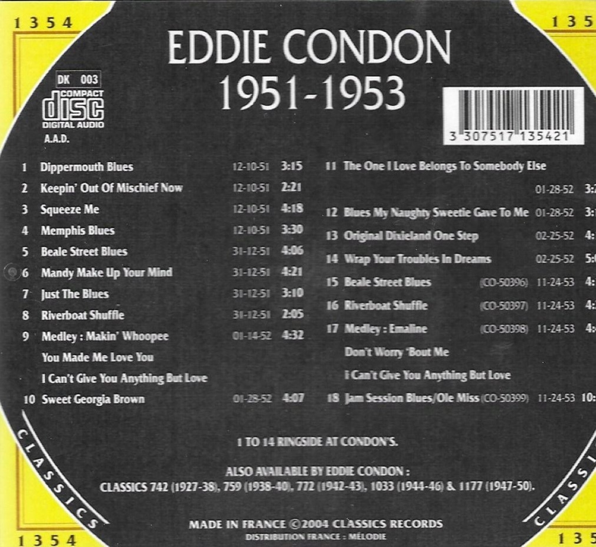 (image for) The Chronological Eddie Condon-1951-1953