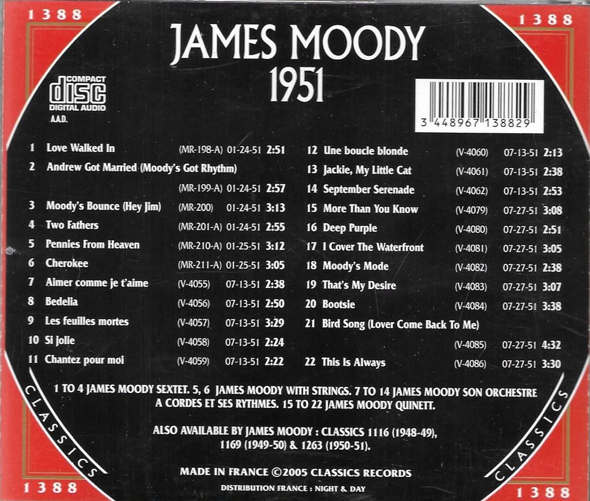(image for) Chronological James Moody - 1951