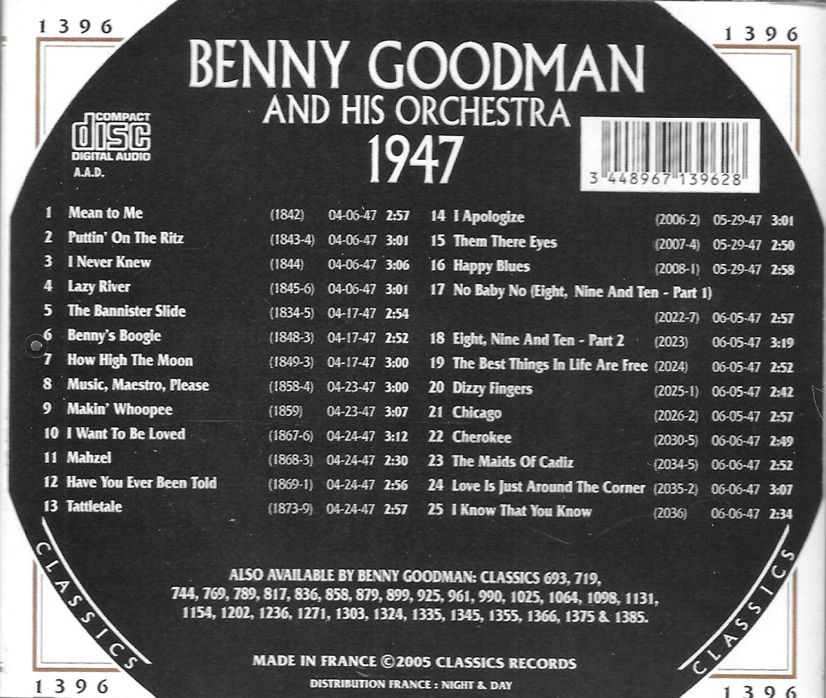 (image for) Chronological Benny Goodman and His Orchestra 1947
