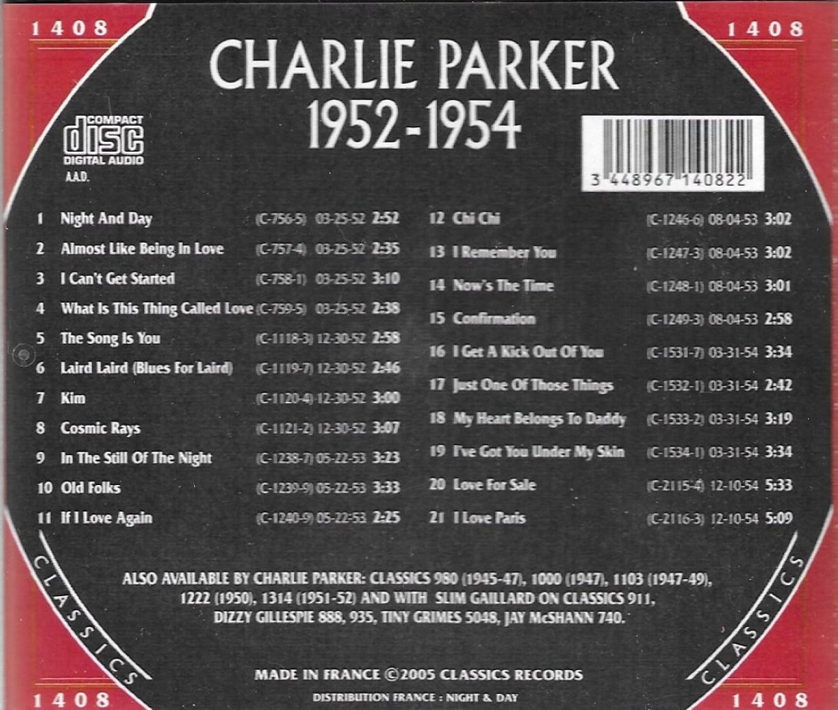 (image for) The Chronological Charlie Parker-1952-1954