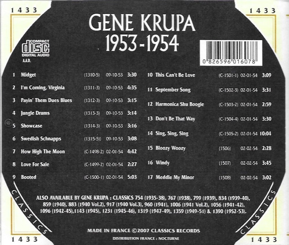 (image for) Chronological Gene Krupa 1953-1954