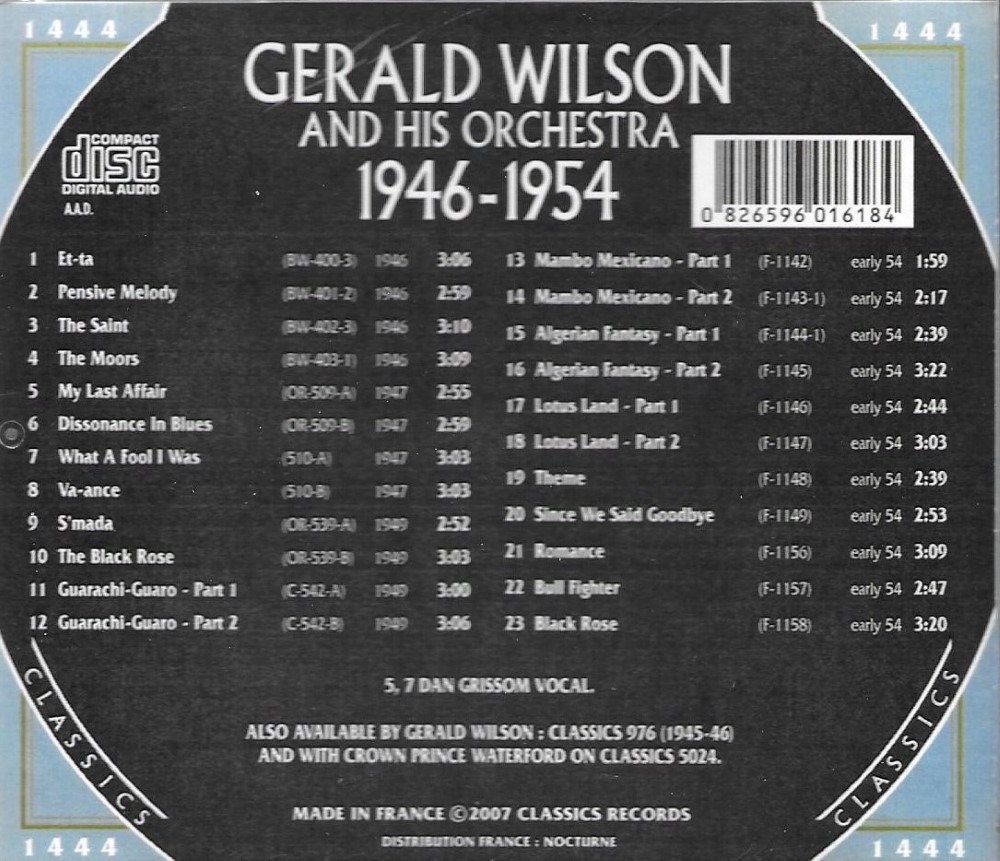 (image for) Chronological Gerald Wilson and His Orchestra 1946-1954