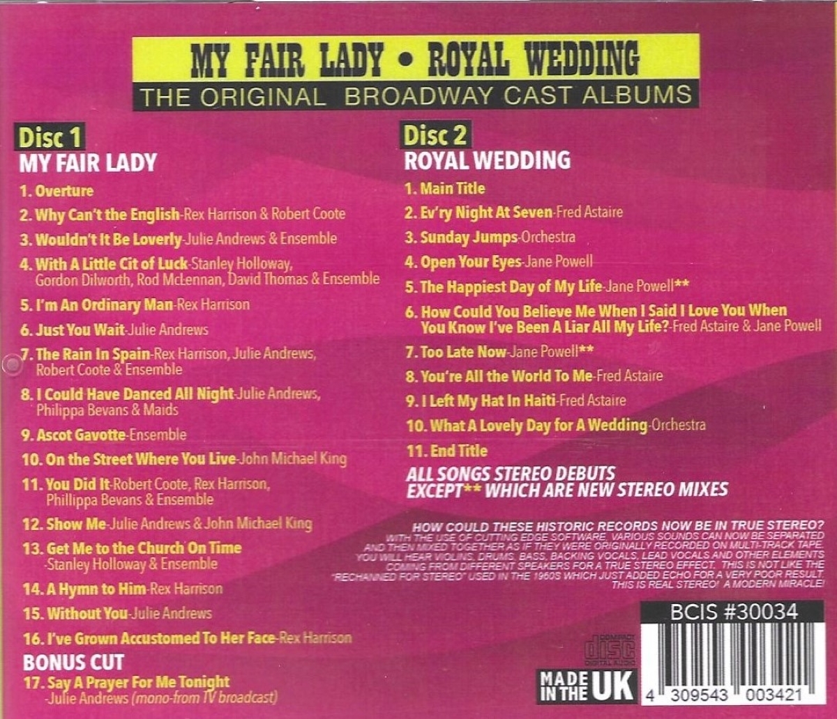 (image for) The Original Broadway Cast Albums - My Fair Lady & Royal Wedding