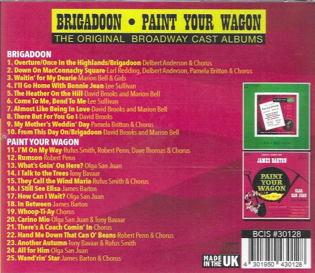 (image for) The Original Broadway Cast Albums - Brigadoon & Paint Your Wagon