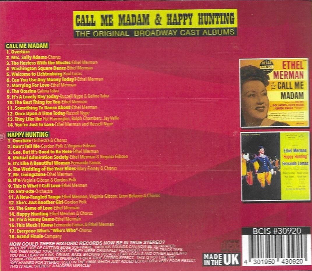 (image for) Call Me Madam & Happy Hunting - Ethem Merman (2 CD)