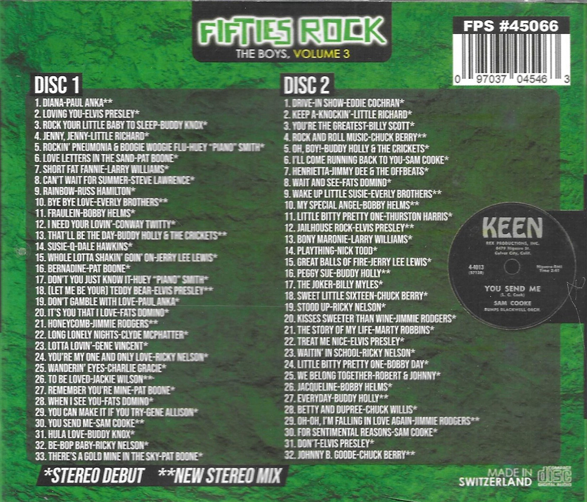(image for) Fifties Rock- The Boys, Vol. 3-65 Cuts-100% First Time Stereo (2 CD)