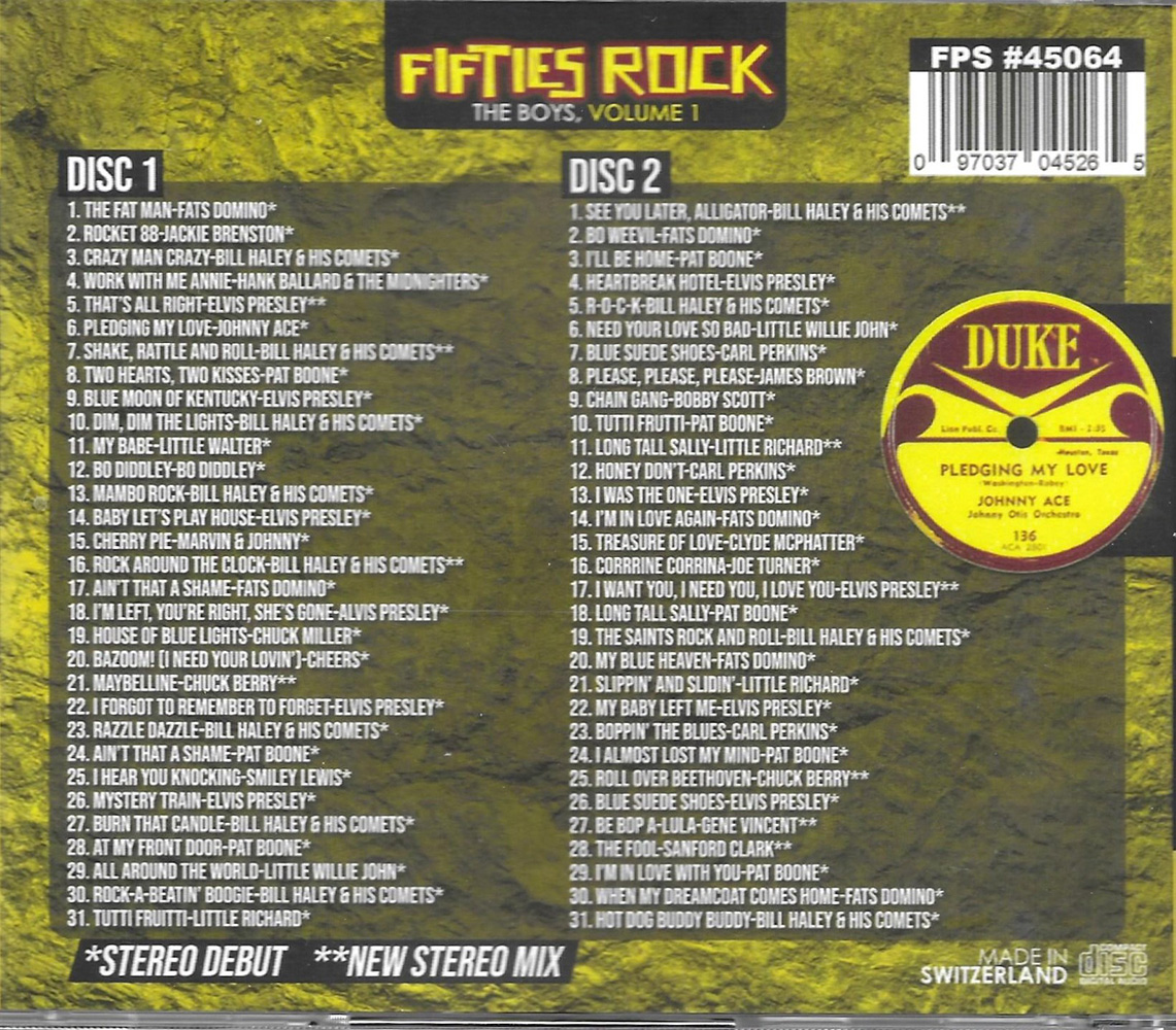 (image for) Fifties Rock- The Boys, Vol. 1-62 Cuts-100% First Time Stereo (2 CD)