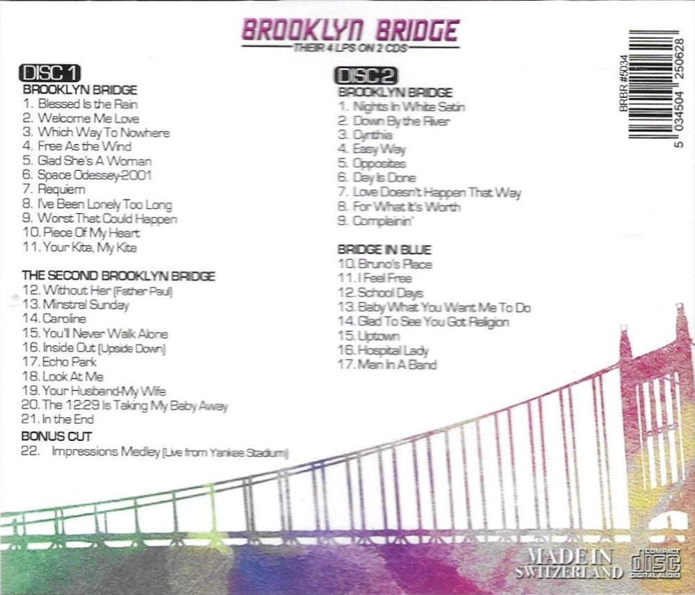 (image for) Their 4 LPs on 2 CDs + One Bonus Cut-Brooklyn Bridge / The Second Brooklyn Bridge / Brooklyn Bridge / Bridge in Blue (2 CD)