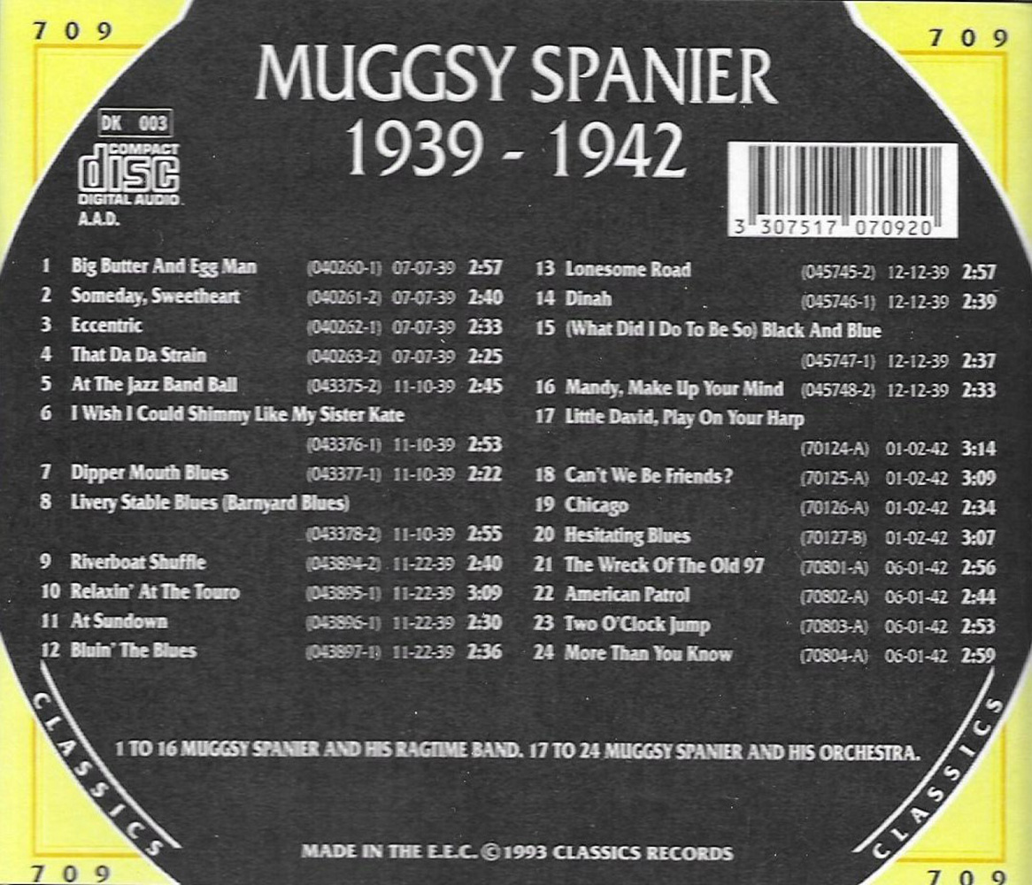 (image for) Chronological Muggsy Spanier 1939-1942