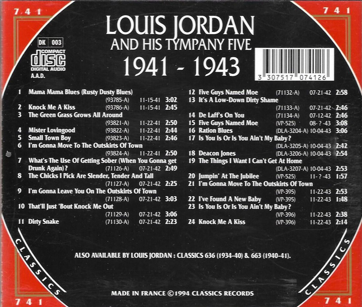 (image for) Chronological Louis Jordan and His Tympany Five - 1941-1943