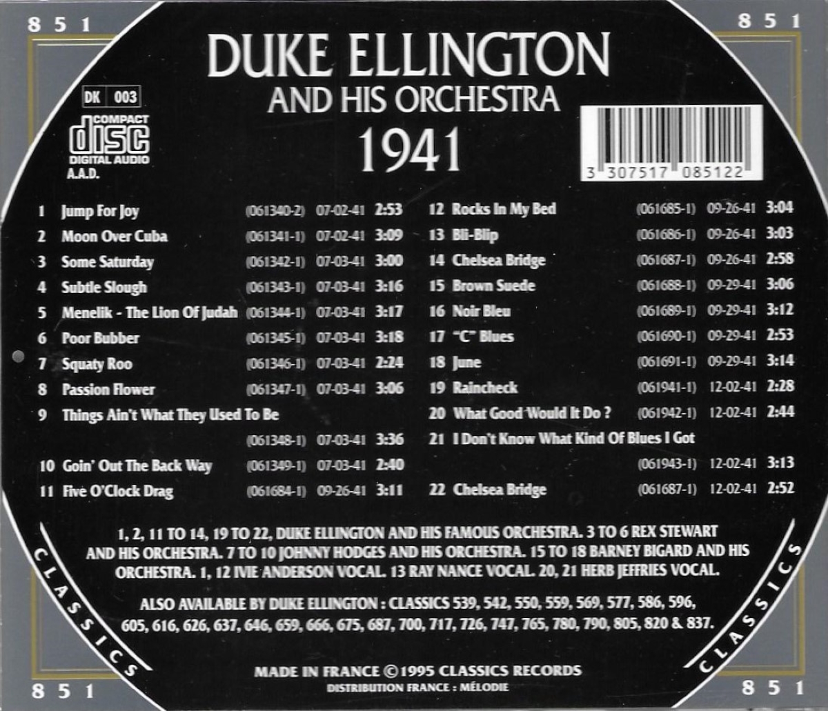 (image for) The Chronological Duke Ellington and His Orchestra-1941