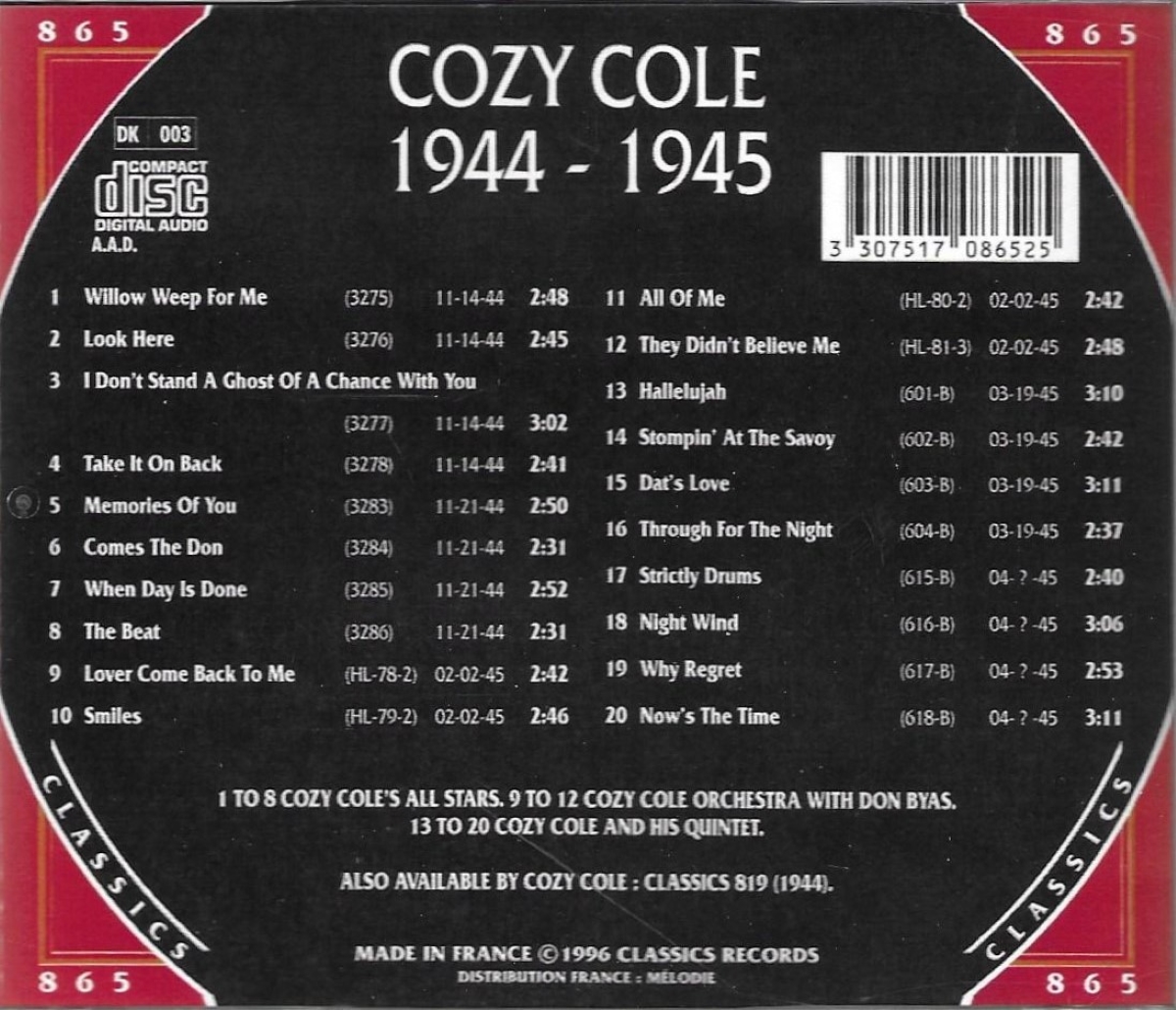 (image for) The Chronological Cozy Cole-1944-1945
