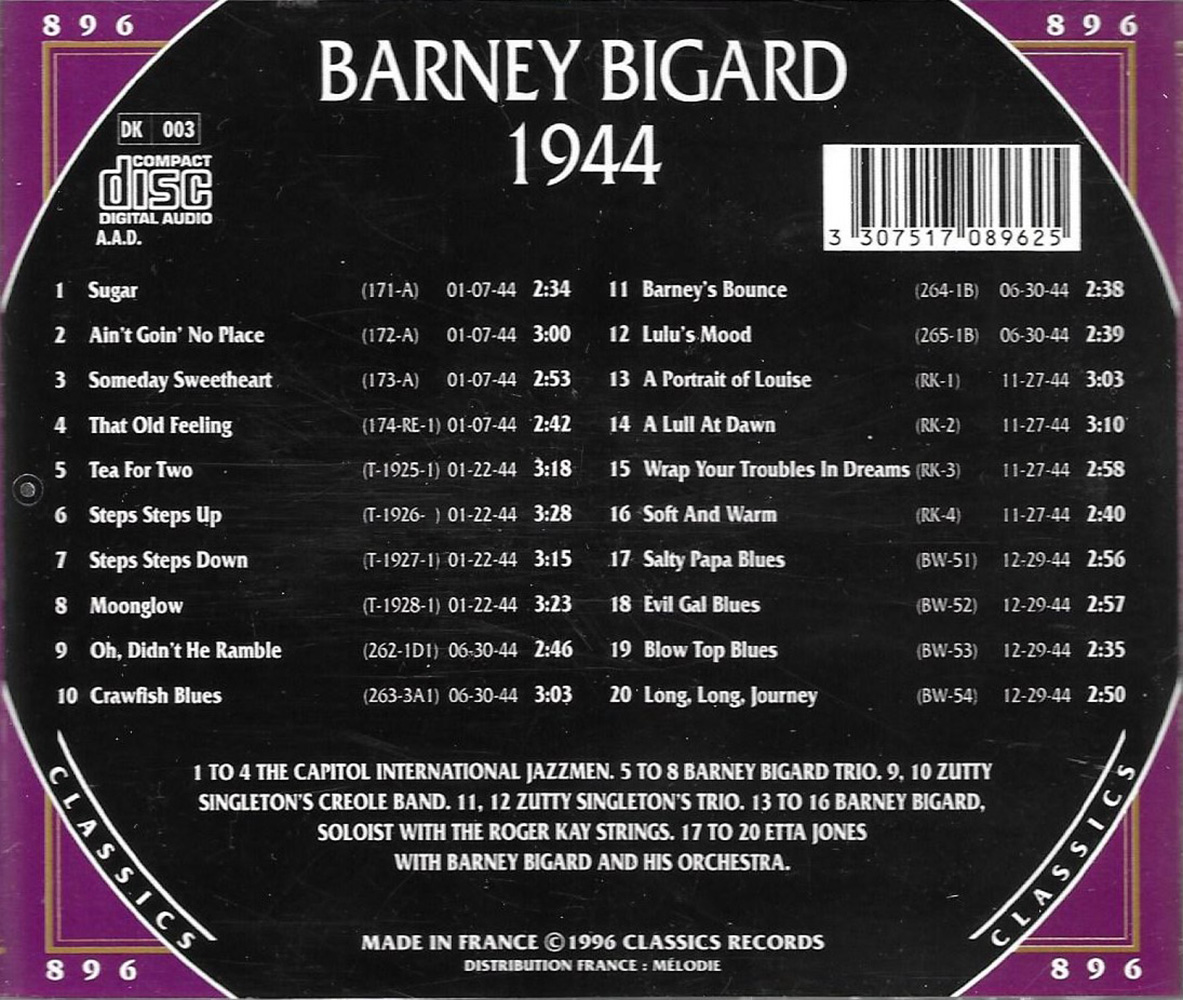 (image for) Chronological Barney Bigard - 1944