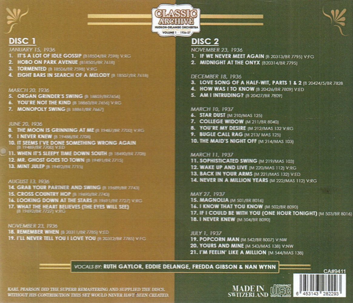 (image for) Complete Recordings, Vol. 1: 1936-37 (2 CD)