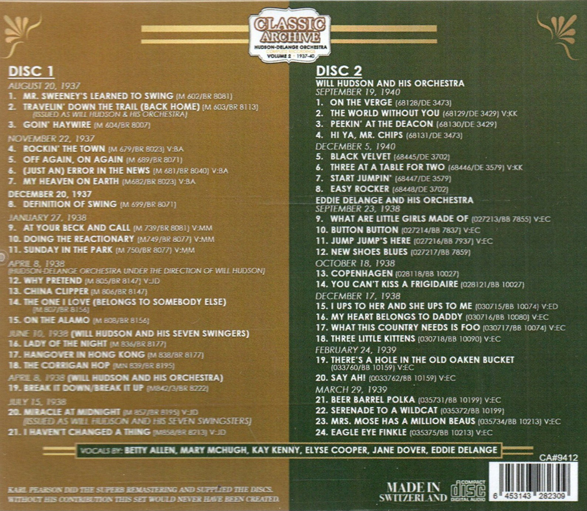 (image for) Complete Recordings, Vol. 2: 1937-40 (2 CD)