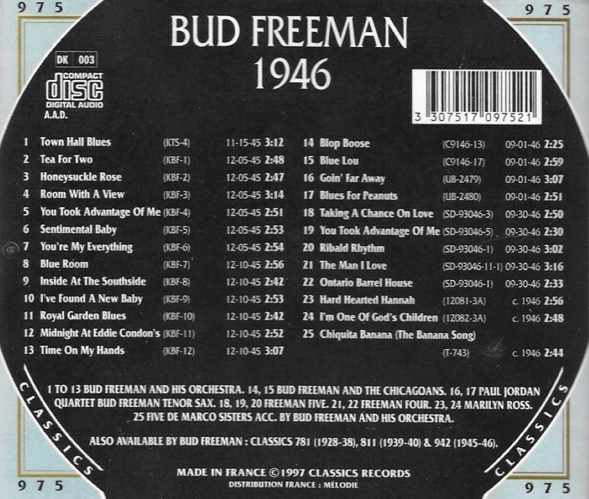 (image for) The Chronological Bud Freeman-1946