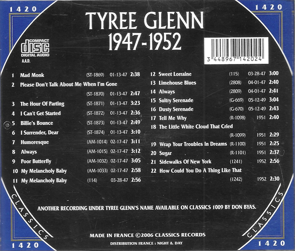 (image for) Chronological Tyree Glenn 1947-1952