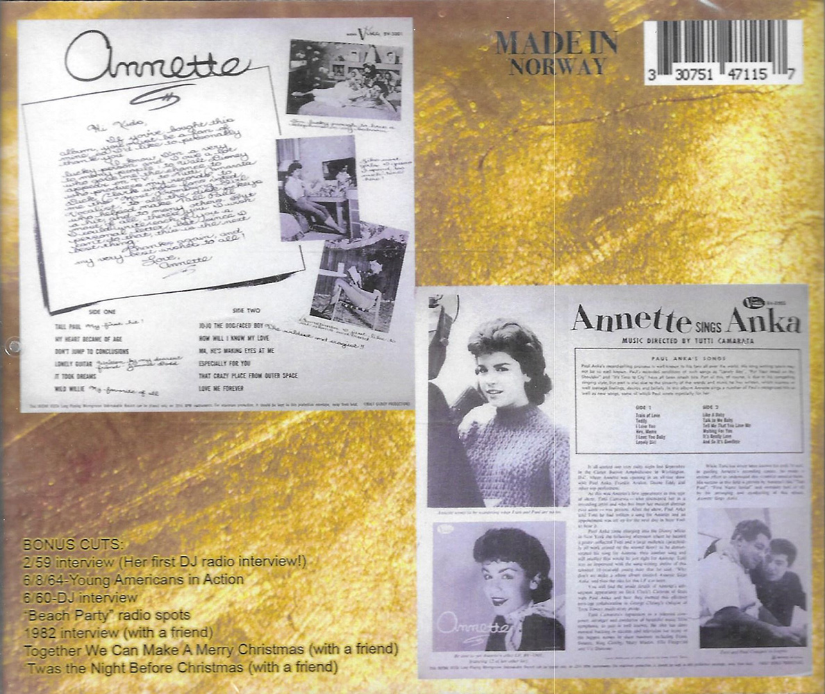 (image for) 2 Classic Annette LPs! Annette & Annette Sings Anka