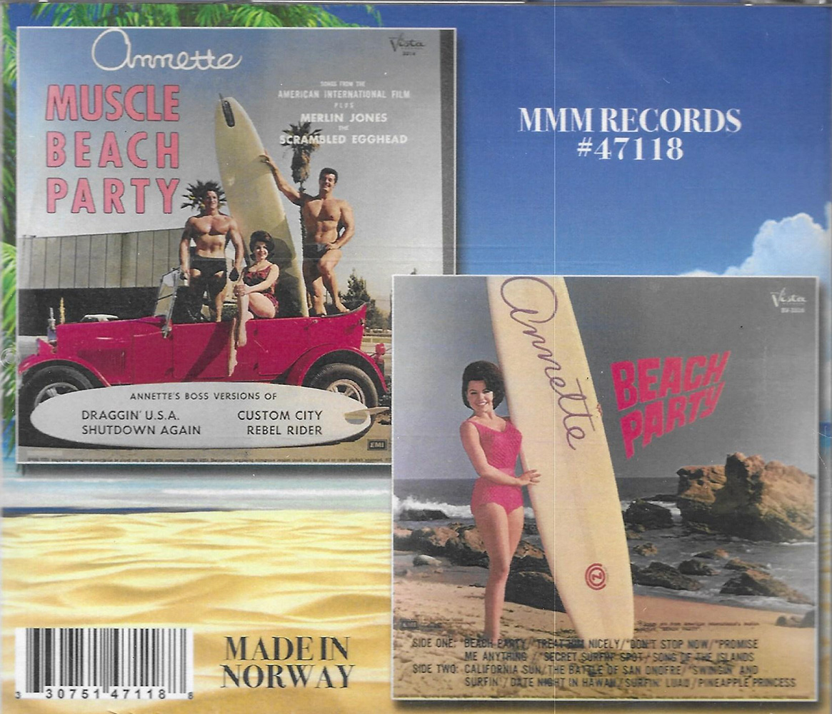(image for) 2 Classic Annette Stereo LPs! Muscle Beach Party & Annette's Beach Party