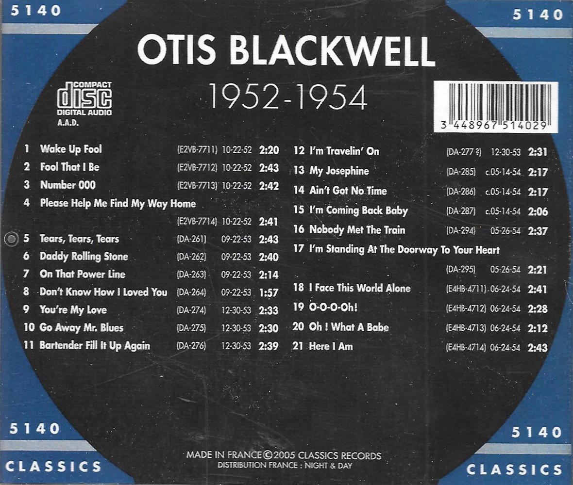 (image for) Chronological Otis Blackwell 1952-1954
