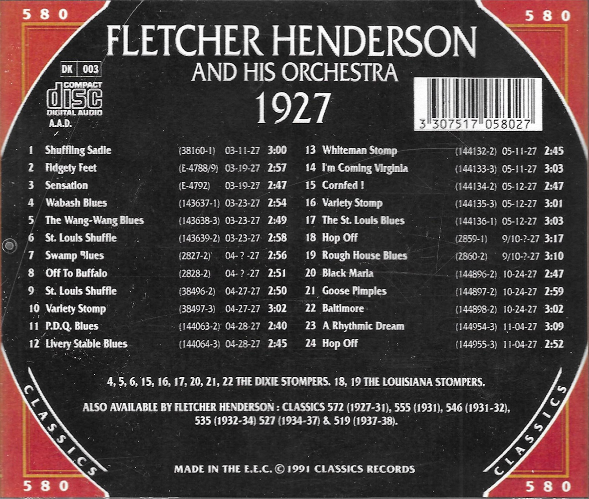 (image for) Chronological Fletcher Henderson And His Orchestra 1927