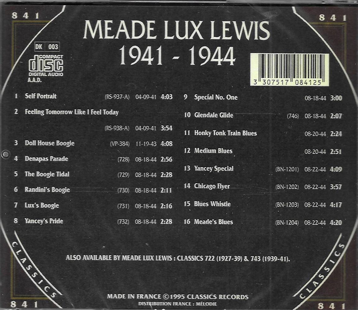 (image for) Chronological Meade Lux Lewis 1941-1944