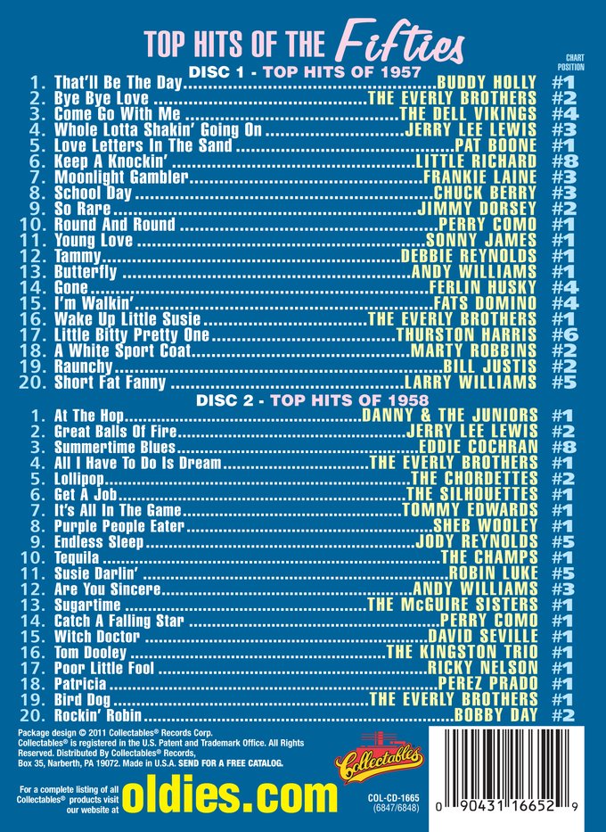 (image for) Top Hits Of The 50s (2 CD)