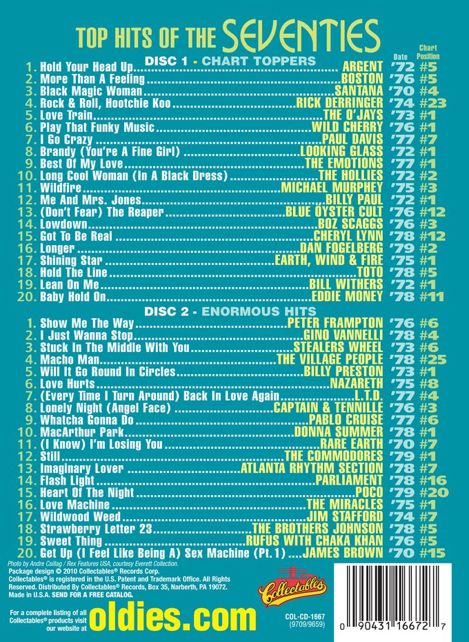 (image for) Top Hits Of The 70s- 40 Original Hits (2 CD)