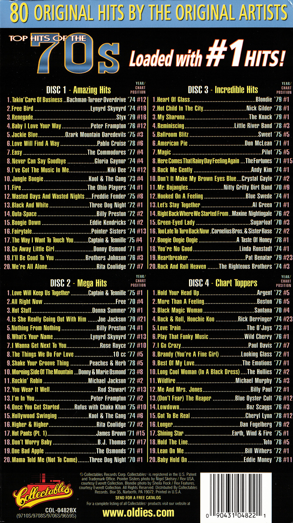 (image for) Top Hits Of The 70's (4 CD)